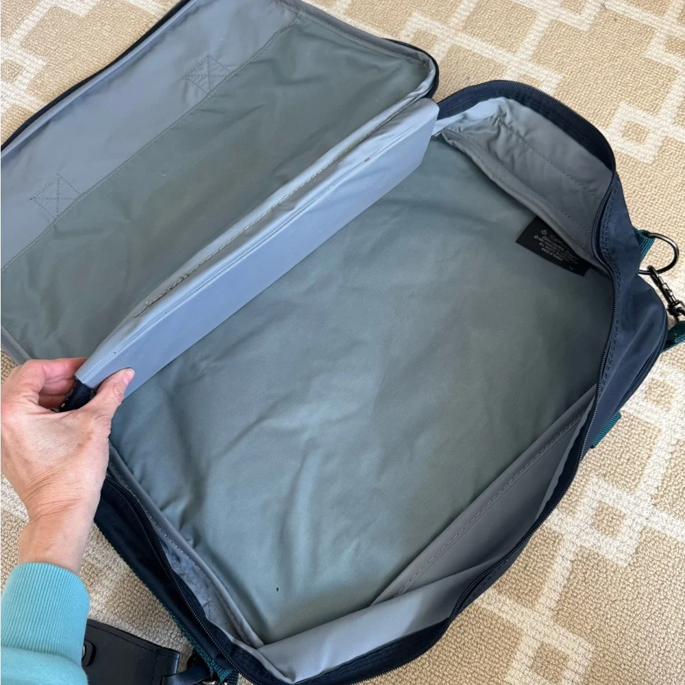 Samsonite Laptop Briefcase Travel Tech Bag Office Work Blue Nylon OS